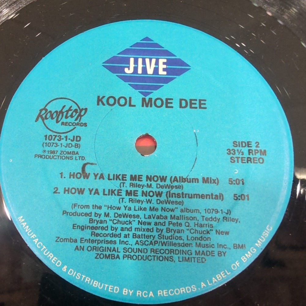 Kool Moe Dee How Ya Like Me Now 12 Vinyl Single 1987 Jive Rooftop 1073-1-JD VG - Picture 6 of 6
